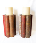 Reclaimed Wood Pleated Candle Holder