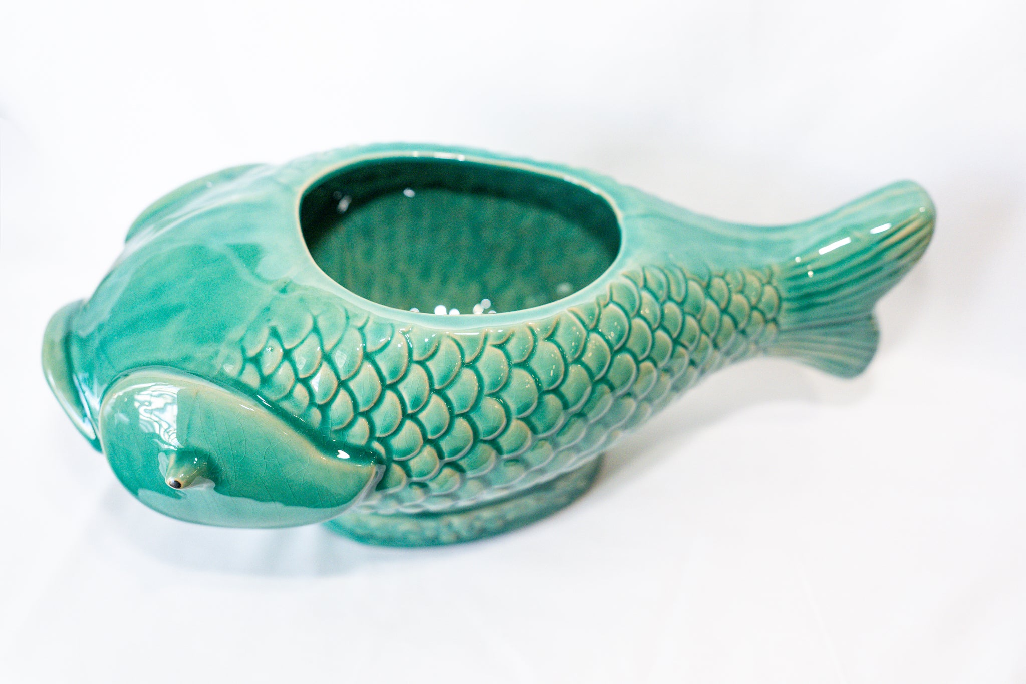 Debossed Stoneware Fish Planter