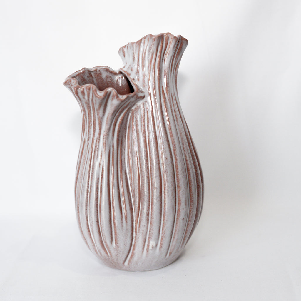 Ceramic Flutted vase  - small
