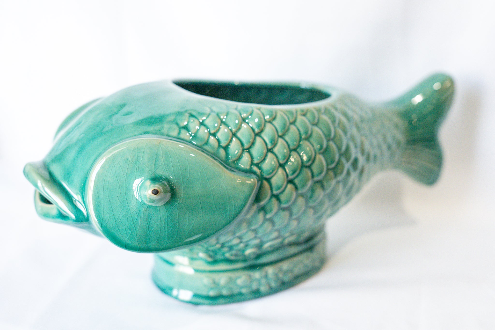 Debossed Stoneware Fish Planter