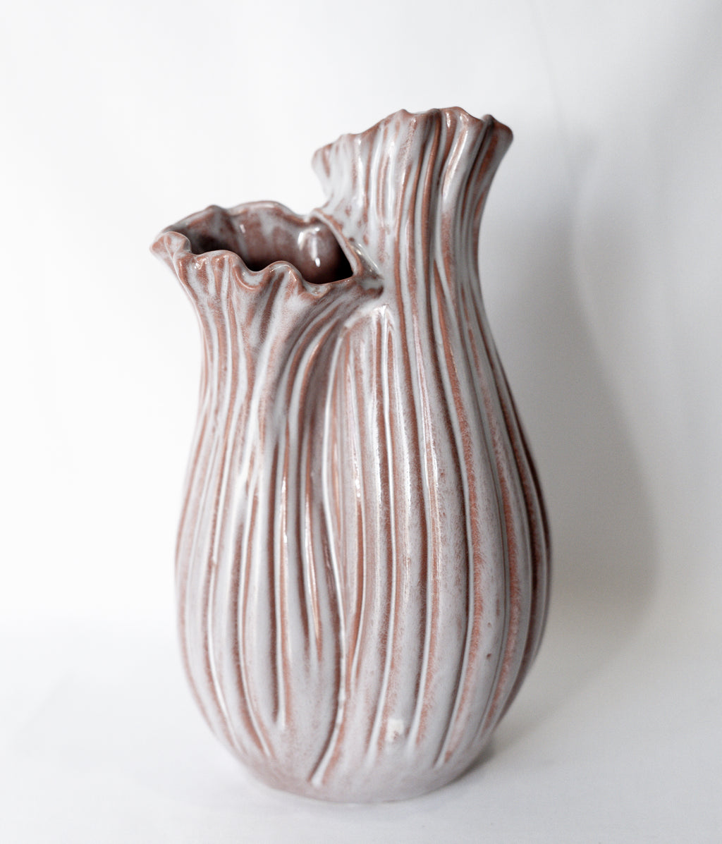 Ceramic Flutted vase  - small