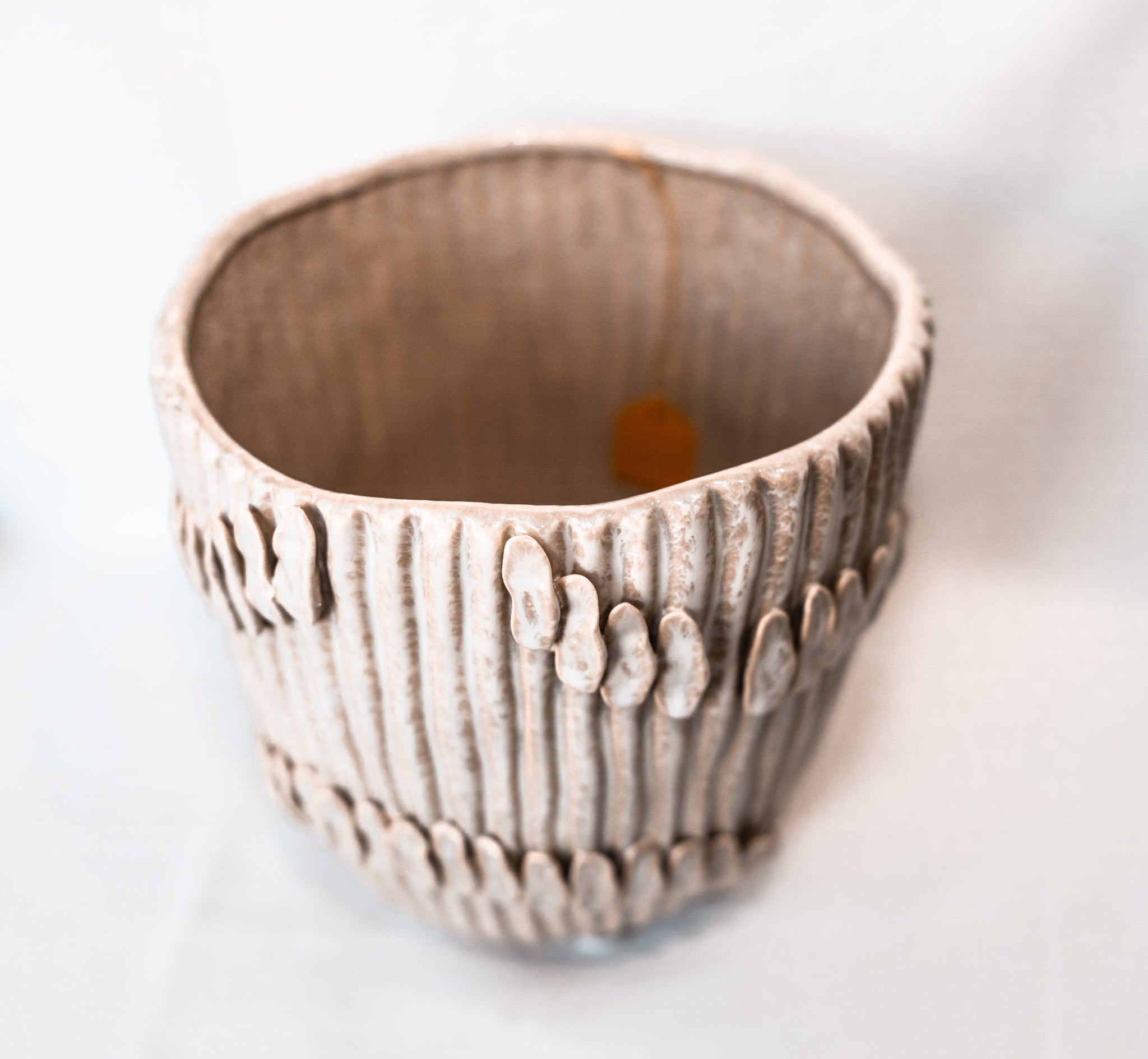 Stoneware Pleated Planter/Vase