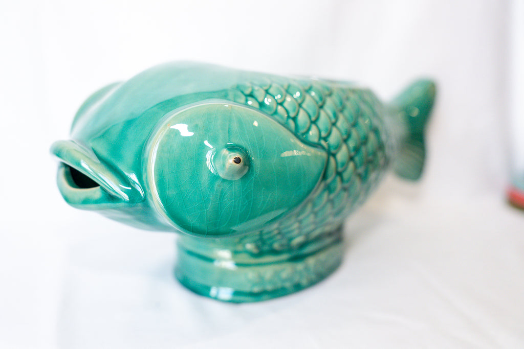 Debossed Stoneware Fish Planter